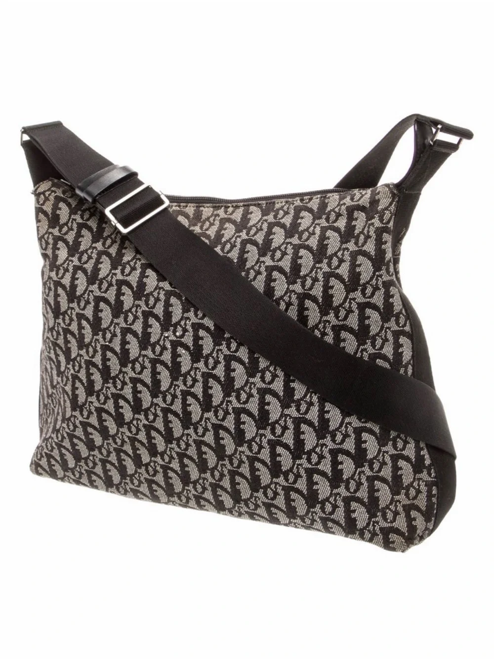 Dior Canvas Monogram Crossbody in Black and Beige